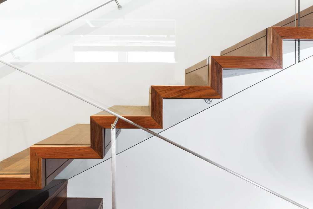 zig zag / glass side mount handrail / post mount handrail / stainless steel handrail